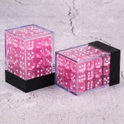 Translucent Pink 12mm pips dice 
